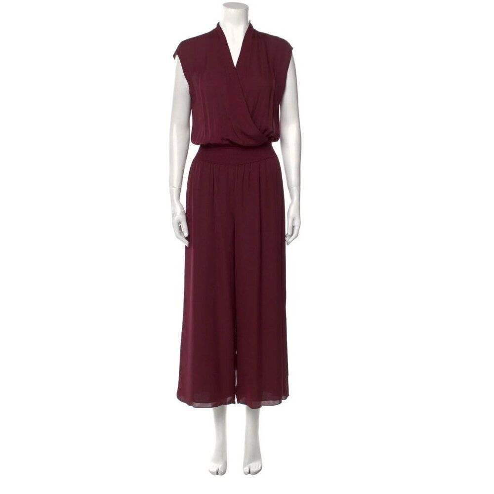 NWT Theory Silk Jumpsuit in Burgundy